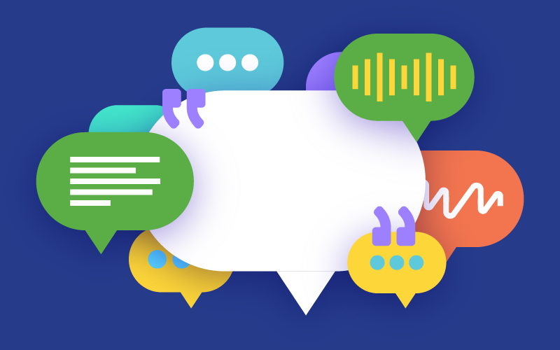 Speech bubbles in different colours