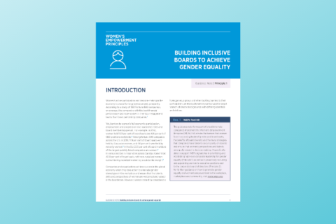 Building inclusive boards to achieve gender equality